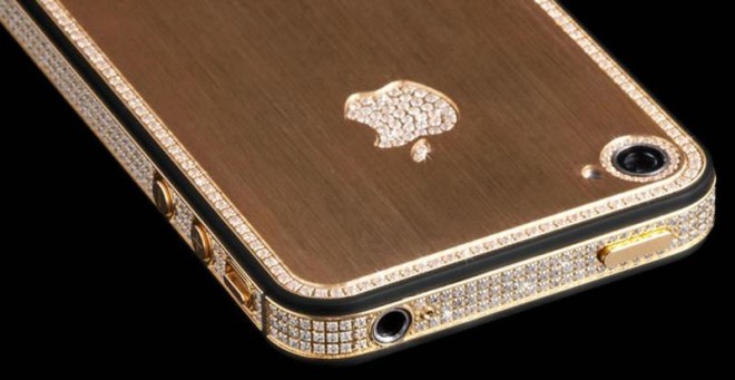 The million dollar iPhone is made of pure gold and studded with 100 carats of shiny diamonds